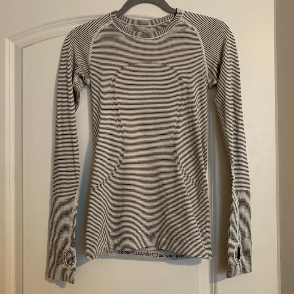 Lululemon Swiftly Tech Long Sleeve Tempo Stripe Size 4